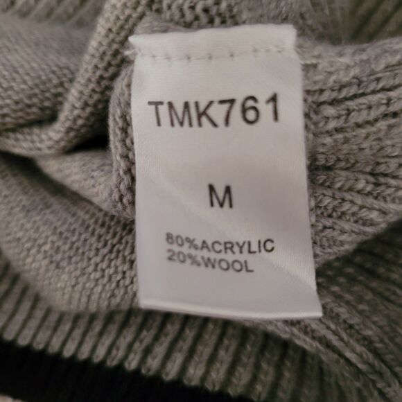 THML Ruffled Knit Top Sweater Gray Womens Size Medium Boho - Picture 9 of 9